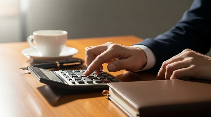 Una persona calcula el valor de vida del cliente junto a un portátil que muestra una curva de ingresos por cliente creciente a lo largo del tiempo
