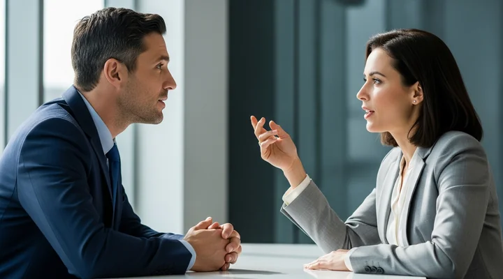 Comercial B2B y cliente en una reunión estructurada de cualificación siguiendo una metodología de ventas