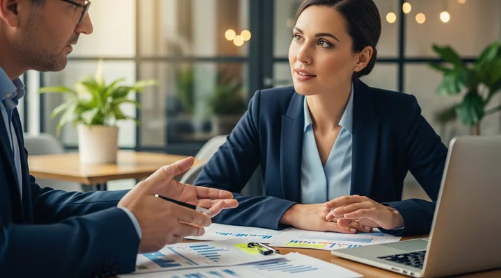 Comercial B2B escuchando a un cliente durante una negociación en una reunión de trabajo