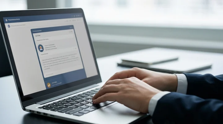 Comercial B2B revisando perfiles de prospectos en LinkedIn en un portátil para hacer social selling
