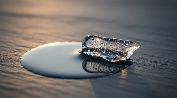Primer plano del último fragmento de un cubito de hielo casi derretido rodeado de un charco de agua sobre pizarra oscura, representando el lead entrante que ha perdido su momento de interés